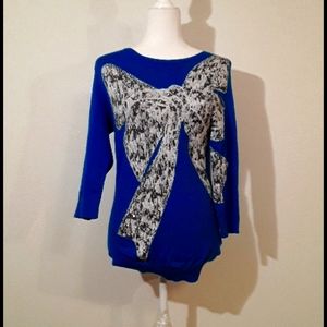 Cynthia Rowley Bow Sweater with sparkling Crystals